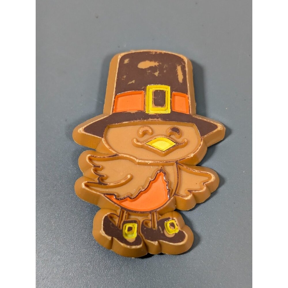 Vintage Hallmark Thanksgiving Turkey‎ Pilgrim Plastic Pin